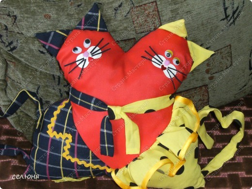 Valentine classe do Mestre Dia do Amor Cats Costura Foto Tecido 13