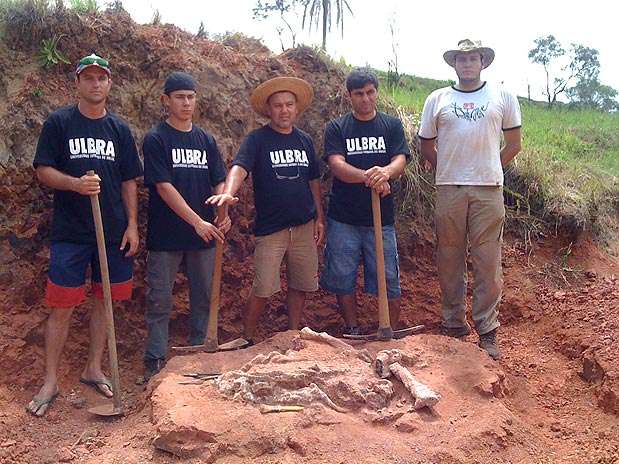 Segundo os pesquisadores da Ulbra, foram encontrados um tecodonte e um dicinodonte  Foto: Gabriel de Mello/Ulbra/Divulgação